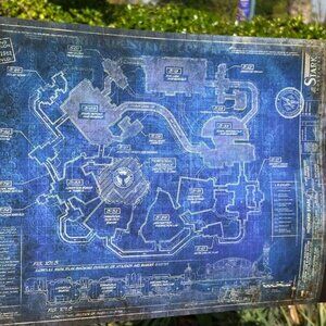Disney Avengers Campus Stark Industries Blueprint Map Poster
